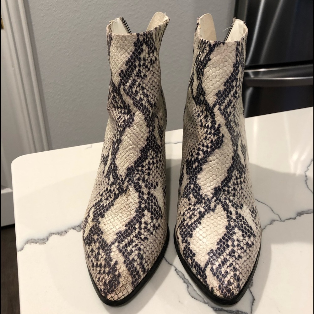 Steve Madden snake print ankle boots